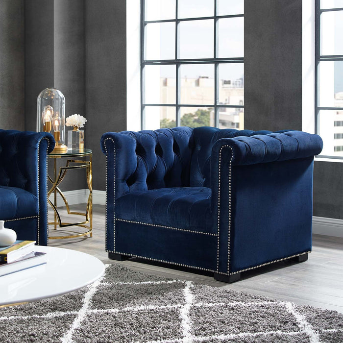 Modway Heritage Performance Velvet Armchair Living Room Furniture - View 9