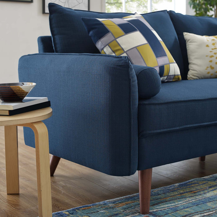 Revive Upholstered Fabric Loveseat - Stylish Comfort for Modern Living Spaces with Wood Legs