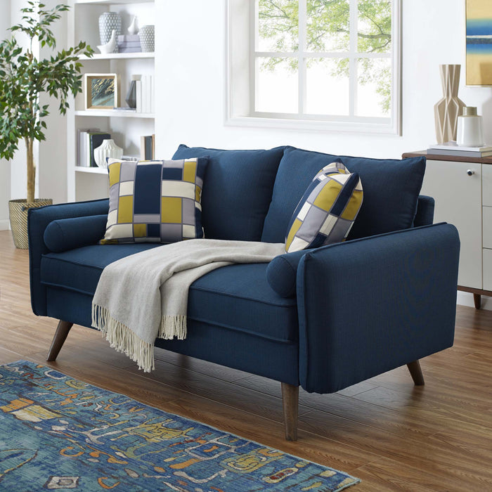 Revive Upholstered Fabric Loveseat - Stylish Comfort for Modern Living Spaces with Wood Legs