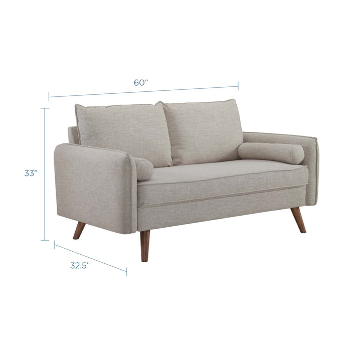 Revive Upholstered Fabric Loveseat - Stylish Comfort for Modern Living Spaces with Wood Legs
