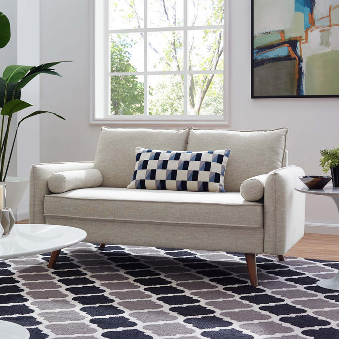 Revive Upholstered Fabric Loveseat - Stylish Comfort for Modern Living Spaces with Wood Legs