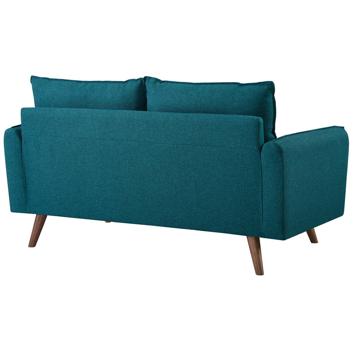 Revive Upholstered Fabric Loveseat - Stylish Comfort for Modern Living Spaces with Wood Legs