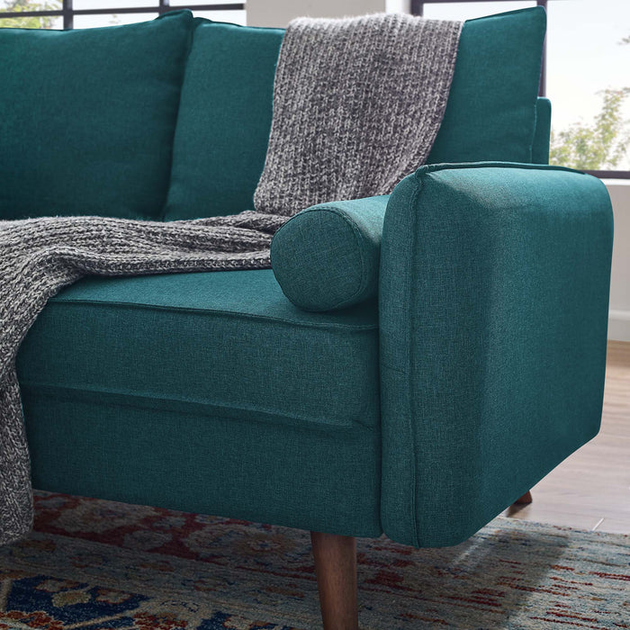 Revive Upholstered Fabric Loveseat - Stylish Comfort for Modern Living Spaces with Wood Legs