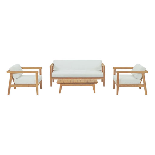 Bayport 4 Piece Outdoor Patio Teak Set outdoor patio furniture set side view