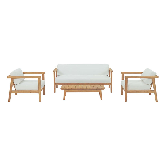 Bayport 4 Piece Outdoor Patio Teak Set outdoor patio furniture set side view