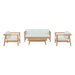 Bayport 4 Piece Outdoor Patio Teak Set outdoor patio furniture set side view