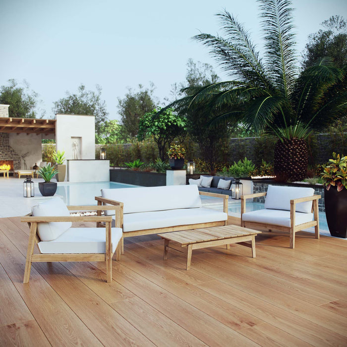 Bayport 4 Piece Outdoor Patio Teak Set outdoor patio furniture set