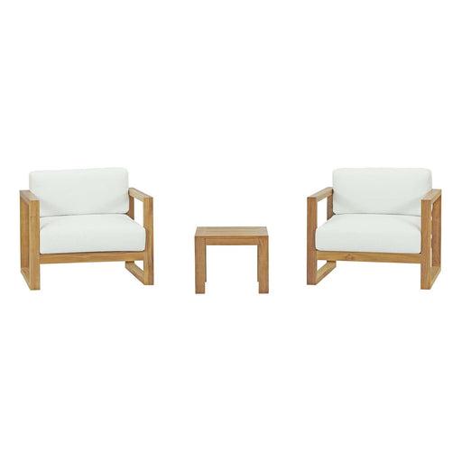Upland 3 Piece Outdoor Patio Teak Set - alternate angle view