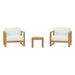Upland 3 Piece Outdoor Patio Teak Set - alternate angle view