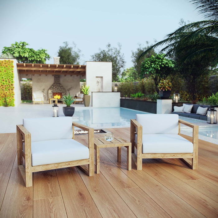 Upland 3 Piece Outdoor Patio Teak Set - Modway \outdoor\conversation sets