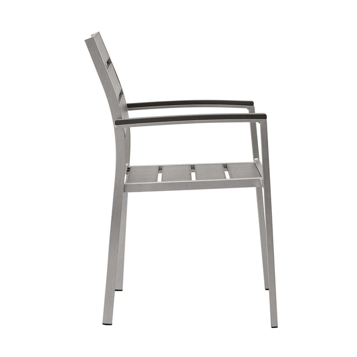 Shore Outdoor Patio Aluminum Dining Armchair - detail close-up
