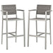 Shore Bar Stool Outdoor Patio Aluminum Set of 2 - alternate angle view