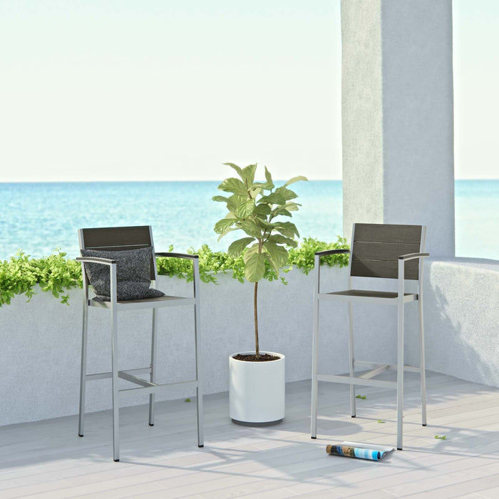 Shore Bar Stool Outdoor Patio Aluminum Set of 2 - Modway \outdoor\bar stools