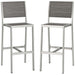 Shore Armless Bar Stool Outdoor Patio Aluminum Set of 2 - alternate angle view