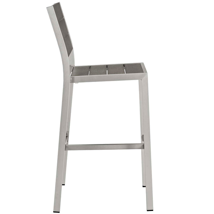 Shore Armless Bar Stool Outdoor Patio Aluminum Set of 2 - in lifestyle setting