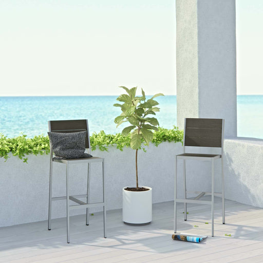Shore Armless Bar Stool Outdoor Patio Aluminum Set of 2 - Modway \outdoor\bar stools