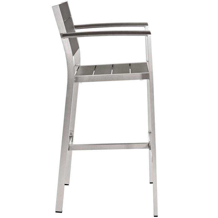 Modway Shore 3 Piece Outdoor Patio Aluminum Pub Set - Close-Up