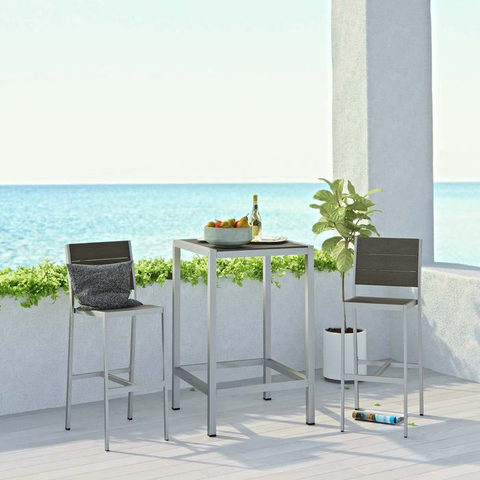 Shore 3 Piece Outdoor Patio Aluminum Pub Set - Modway \outdoor\dining sets