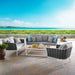 Stance 6 Piece Outdoor Aluminum Sectional Sofa Set by Modway - front view