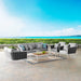 Stance 7 Piece Outdoor Aluminum Sectional Sofa Set by Modway - front view