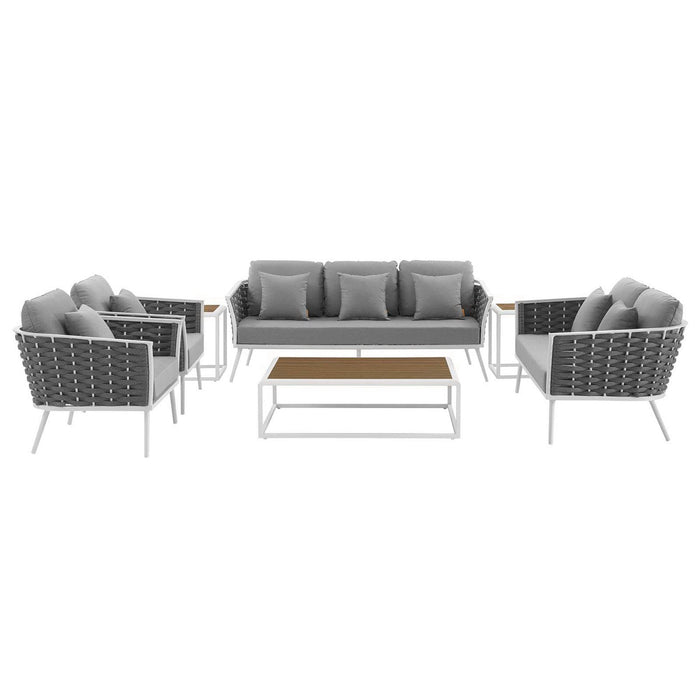 Stance 7 Piece Outdoor Aluminum Sectional Sofa Set by Modway - control panel detail