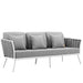 Stance 4 Piece Outdoor Aluminum Sectional Sofa Set by Modway - side view