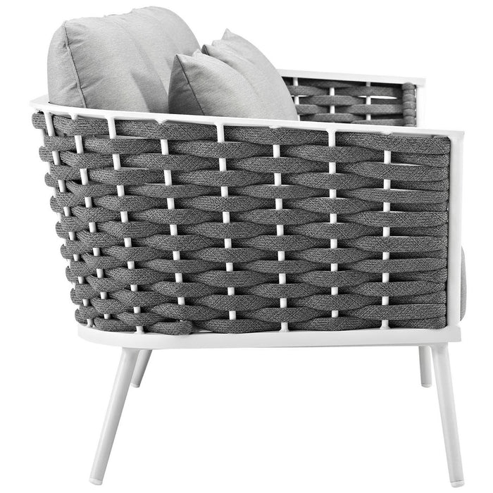 Stance 4 Piece Outdoor Aluminum Sectional Sofa Set by Modway - lifestyle in-use