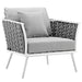 Stance 3 Piece Outdoor Patio Aluminum Sectional Sofa Set White Gray