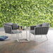 Stance 3 Piece Outdoor Patio Aluminum Sectional Sofa Set White Gray