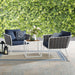 Stance 3 Piece Outdoor Patio Aluminum Sectional Sofa Set White Navy