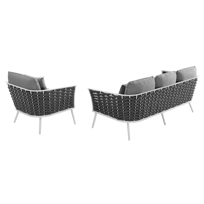 Stance 2 Piece Outdoor Patio Aluminum Sectional Sofa Set by Modway - lifestyle in-use