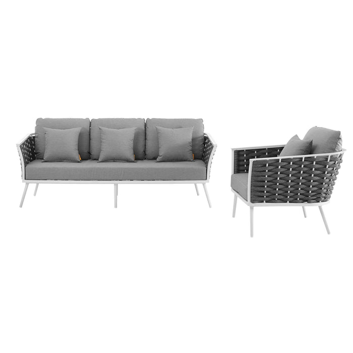 Stance 2 Piece Outdoor Patio Aluminum Sectional Sofa Set by Modway - alternate view