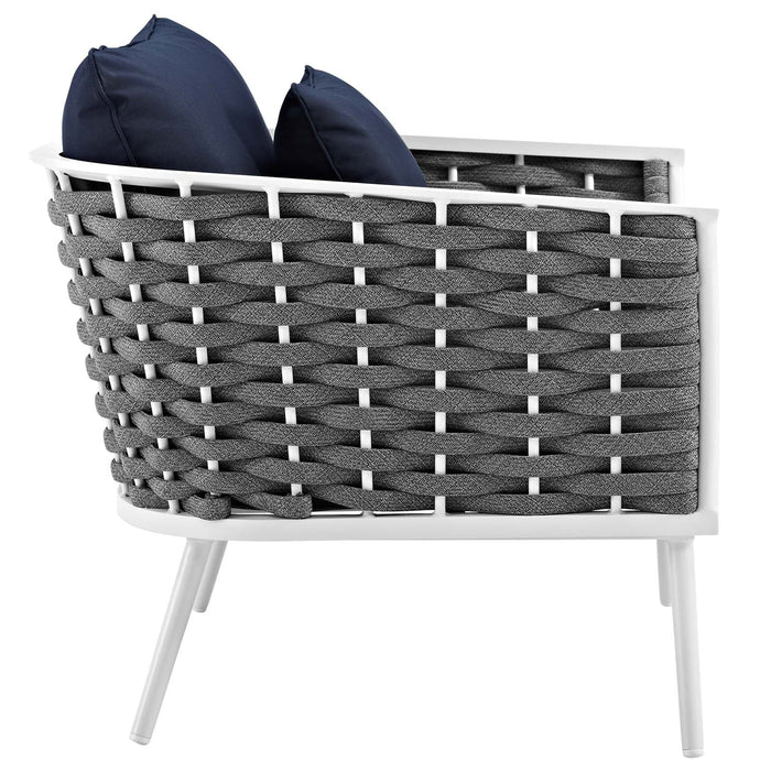 Stance 2 Piece Outdoor Patio Aluminum Sectional Sofa Set by Modway - product label