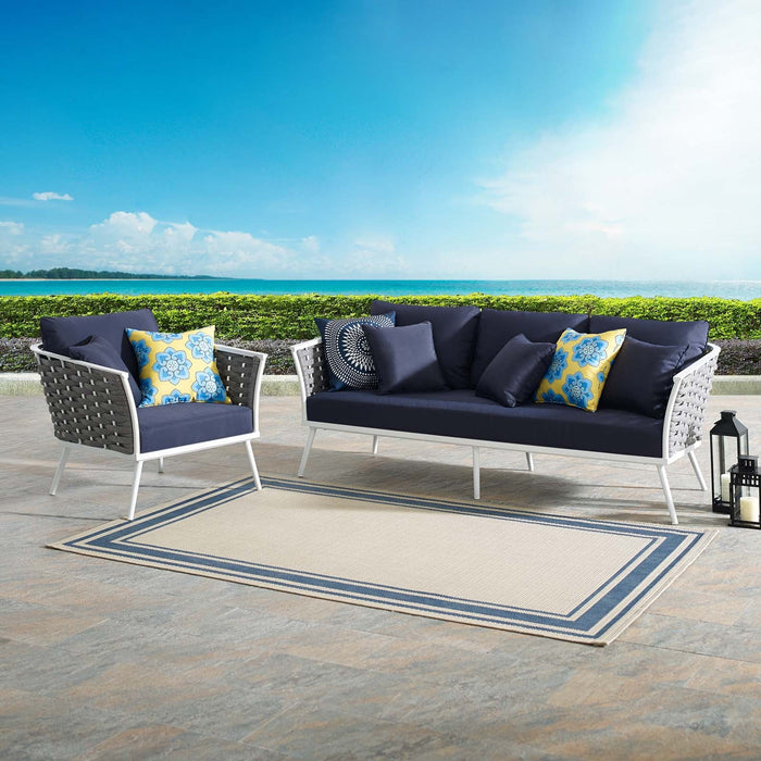 Stance 2 Piece Outdoor Patio Aluminum Sectional Sofa Set by Modway - feature highlight