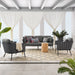 Stance 3 Piece Outdoor Patio Aluminum Sectional Sofa Set by Modway - view 27