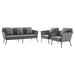 Stance 3 Piece Outdoor Patio Aluminum Sectional Sofa Set by Modway - view 28