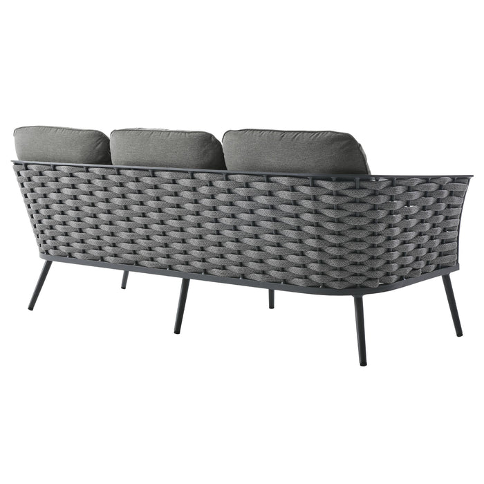 Stance 3 Piece Outdoor Patio Aluminum Sectional Sofa Set outdoor patio furniture set detail close-up