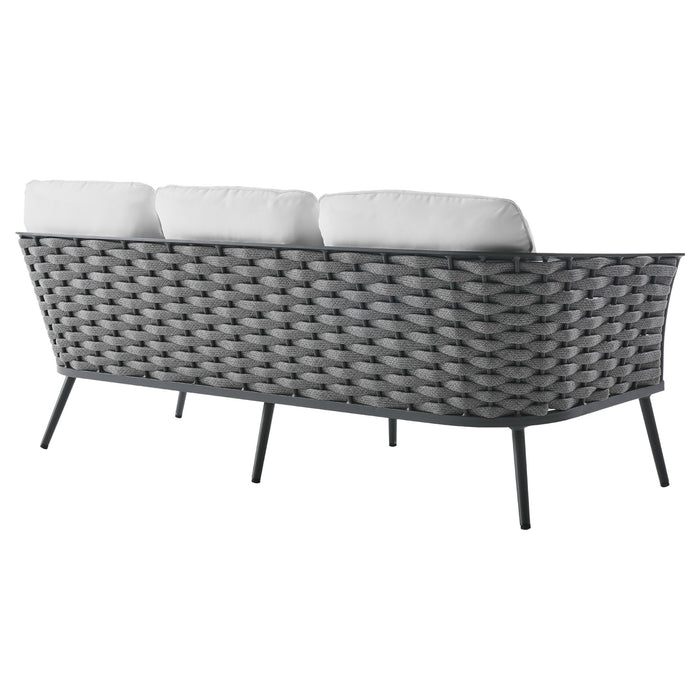 Stance 3 Piece Outdoor Patio Aluminum Sectional Sofa Set by Modway - feature highlight