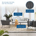 Stance 3 Piece Outdoor Patio Aluminum Sectional Sofa Set by Modway - detail close-up
