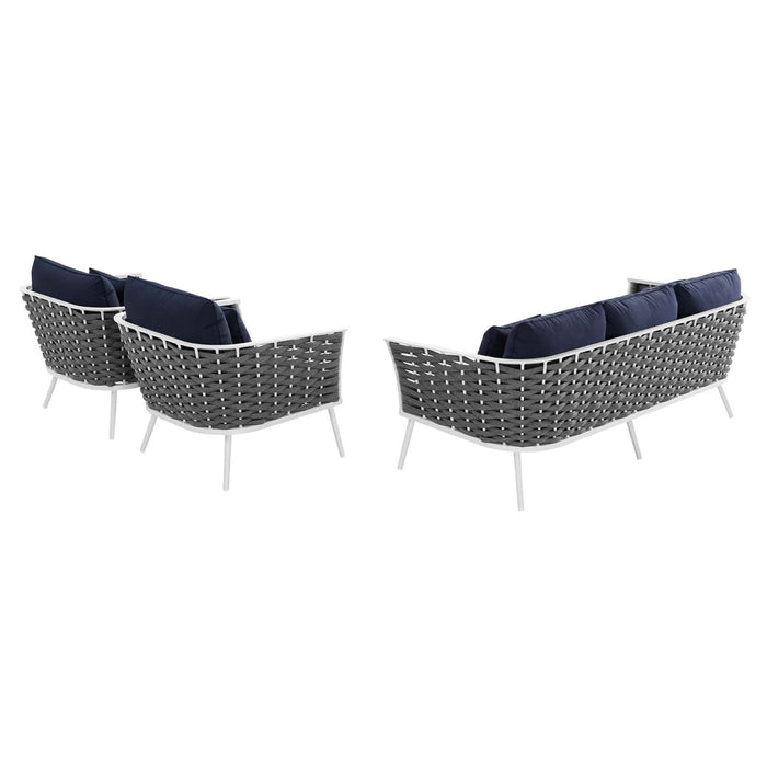 Stance 3 Piece Outdoor Patio Aluminum Sectional Sofa Set by Modway - view 25