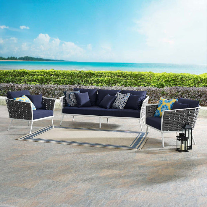 Stance 3 Piece Outdoor Patio Aluminum Sectional Sofa Set by Modway - view 19