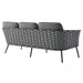 Stance 4 Piece Outdoor Patio Aluminum Sectional Sofa Set outdoor patio furniture set lifestyle shot