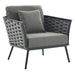 Stance 4 Piece Outdoor Patio Aluminum Sectional Sofa Set outdoor patio furniture set back view