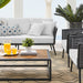 Stance 4 Piece Outdoor Patio Aluminum Sectional Sofa Set by Modway - side view
