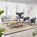 Stance 4 Piece Outdoor Patio Aluminum Sectional Sofa Set by Modway - front view