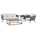 Stance 4 Piece Outdoor Patio Aluminum Sectional Sofa Set by Modway - angle view