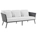 Stance 4 Piece Outdoor Patio Aluminum Sectional Sofa Set by Modway - back view