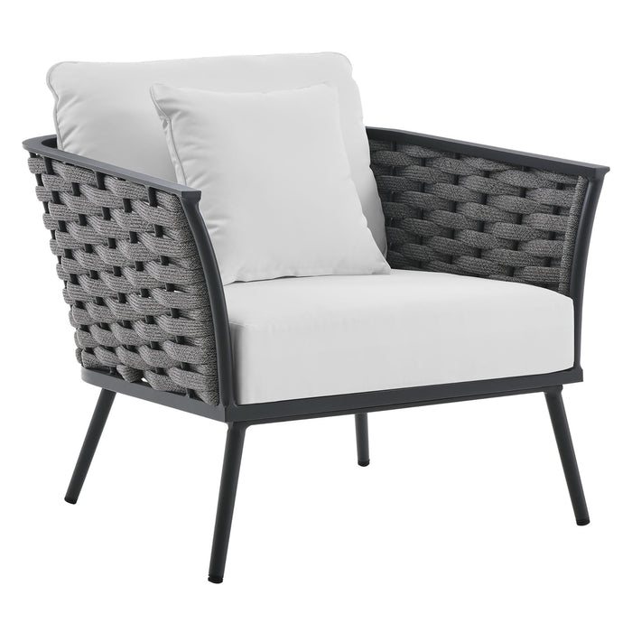 Stance 4 Piece Outdoor Patio Aluminum Sectional Sofa Set by Modway - specifications diagram