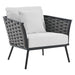 Stance 4 Piece Outdoor Patio Aluminum Sectional Sofa Set by Modway - specifications diagram