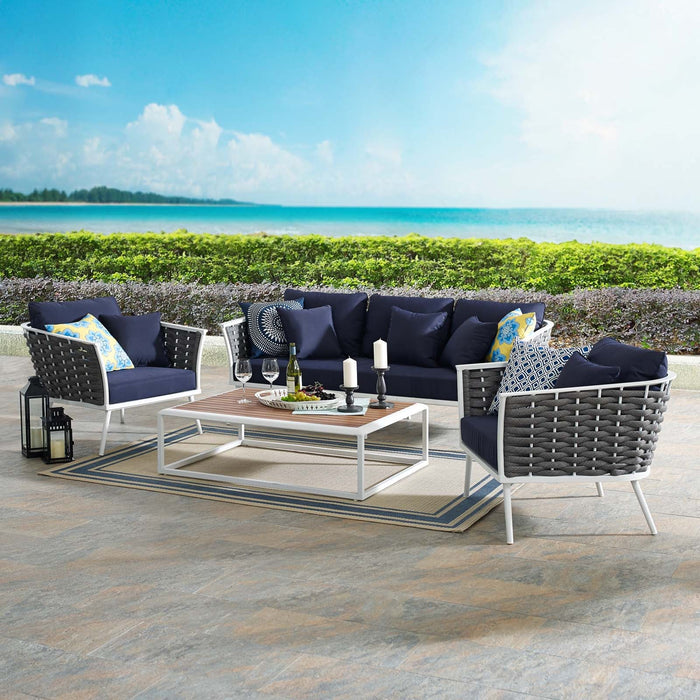 Stance 4 Piece Outdoor Patio Aluminum Sectional Sofa Set by Modway - view 24